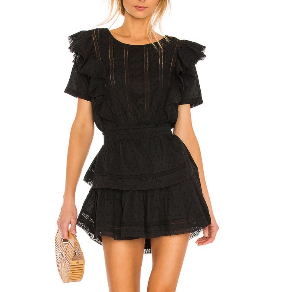 LoveShackFancy Natasha Dress Mini Black